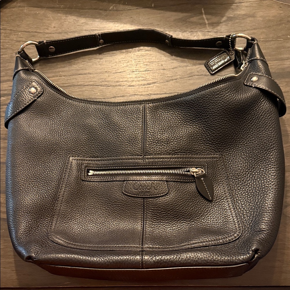 Coach Black Leather Hobo Bag